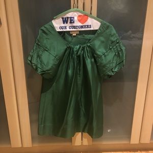 Forever21 Green Silk Top Size S